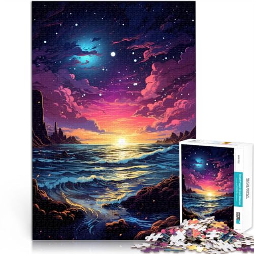 Puzzle für Erwachsene 1000 Teile Psychedelische Weltraumwelle Lernspiel Herausforderungsspielzeug für Teenager ab 14 Jahren 26x38cm von BBVNFLIR