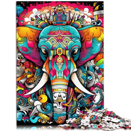 Puzzle für Erwachsene 1000 Teile Psychedelischer Elefant pädagogische Herausforderung Lernspiel für Geburtstag Weihnachten 26x38cm von BBVNFLIR