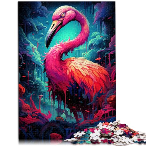 Puzzle für Erwachsene 1000 Teile Psychedelischer Flamingo Lernspiele Heimdekoration Puzzle EIN Kunstwerk 26x38cm von BBVNFLIR