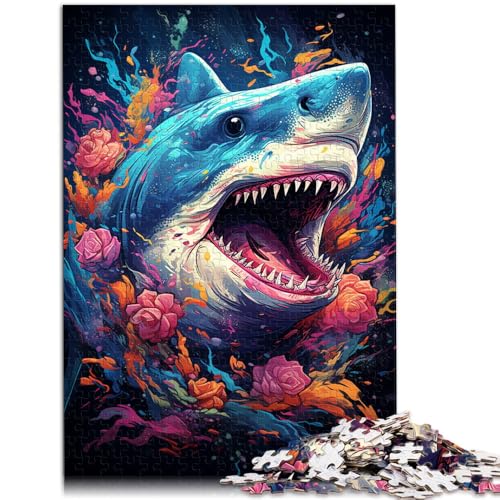 Puzzle für Erwachsene 1000 Teile Quizspiel zur Hai-Mythologie mit vollständig ineinander greifenden zufällig geformten Teilen für Teenager ab 14 Jahren 50x75cm von BBVNFLIR