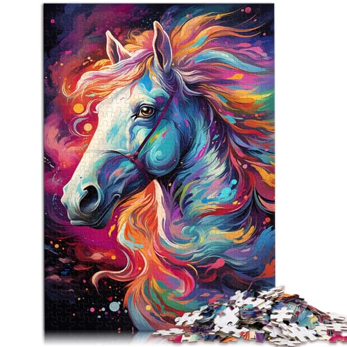 Puzzle für Erwachsene 1000 Teile Regenbogenpferd Lernspielzeug Eltern-Kind-Interaktion für Teenager ab 14 Jahren 26x38cm von BBVNFLIR