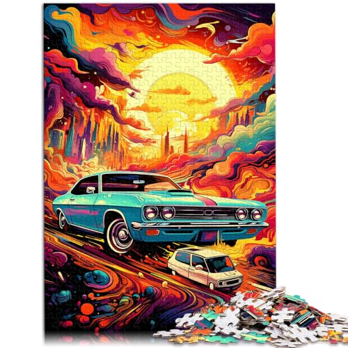 Puzzle für Erwachsene 1000 Teile Retro-Autos Quizspiel Helfen Sie dem Gehirn süchtig machende Spielzeuge zu trainieren um Geduld zu fördern 50x75cm von BBVNFLIR