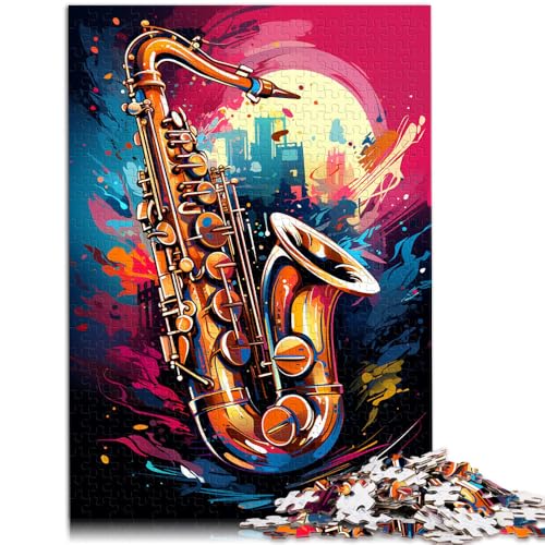 Puzzle für Erwachsene 1000 Teile Saxophon Spiel Spielzeug für die Familie Geschenk Gehirn Intelligenz Herausforderung süchtig machendes Spielzeug 26x38cm von BBVNFLIR