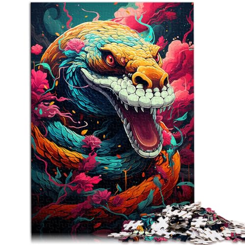Puzzle für Erwachsene 1000 Teile Schlangengemälde Lernspielzeug Familienspiele Geburtstagsgeschenke für Teenager ab 14 Jahren 50x75cm von BBVNFLIR
