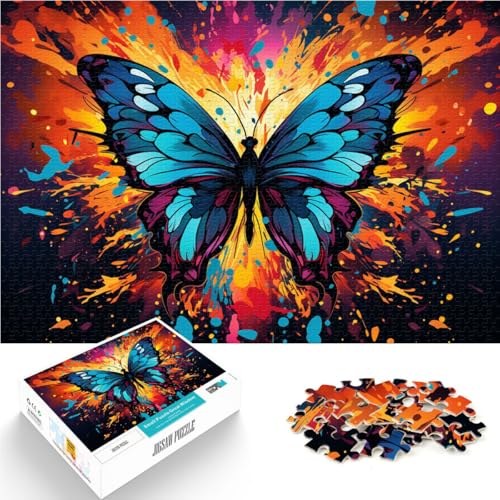 Puzzle für Erwachsene 1000 Teile Schmetterling Familienunterhaltungsspielzeug Lernspiel für Geburtstag Weihnachten 26x38cm von BBVNFLIR