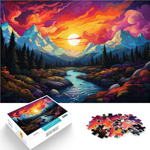 Puzzle für Erwachsene 1000 Teile Schöne Berge Brain Teaser Puzzle ganze Familie 26x38cm von BBVNFLIR