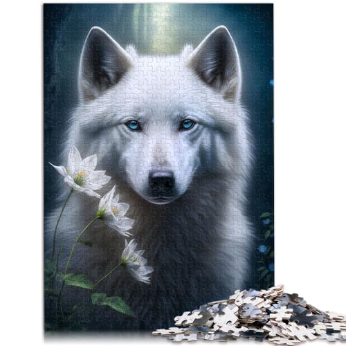 Puzzle für Erwachsene 1000 Teile Schöner weißer Wolf Spiele Spielzeug Geschenk Wanddekoration Einzigartige Geburtstags 26x38cm von BBVNFLIR