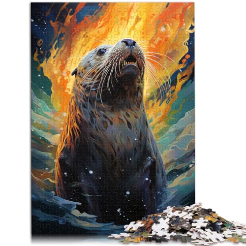 Puzzle für Erwachsene 1000 Teile Seeotter das Puzzle Helfen Sie dem Gehirn süchtig machende Spielzeuge zu trainieren und Geduld zu fördern 26x38cm von BBVNFLIR