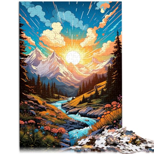 Puzzle für Erwachsene 1000 Teile Sonnenuntergang Berge Lernspielzeug EIN Kunstwerk für Teenager ab 14 Jahren 50x75cm von BBVNFLIR