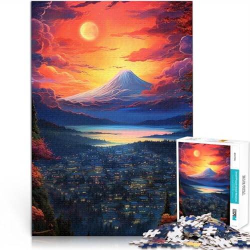 Puzzle für Erwachsene 1000 Teile Sonnenuntergang am Berg Fuji Puzzles Geschenke Lernspiel zum Geburtstag Weihnachten für Teenager ab 14 Jahren 26x38cm von BBVNFLIR