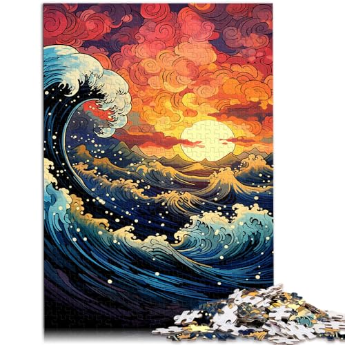 Puzzle für Erwachsene 1000 Teile Sonnenuntergangswellen Familienspiel und Wanddekoration einzigartige Geburtstags Teenager ab 14 Jahren 26x38cm von BBVNFLIR