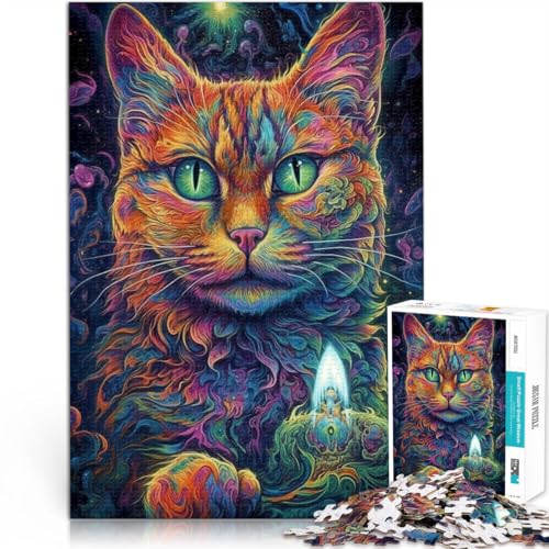 Puzzle für Erwachsene 1000 Teile Space Cats Herausforderndes Spiel Puzzles Stressabbau Schwierige Herausforderung für 14-Jährige 26x38cm von BBVNFLIR