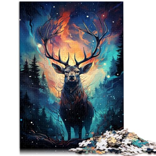 Puzzle für Erwachsene 1000 Teile Sternennacht-Landschaft Hirsch-Puzzle Geschenke zur Heimdekoration für Teenager ab 14 Jahren 50x75cm von BBVNFLIR