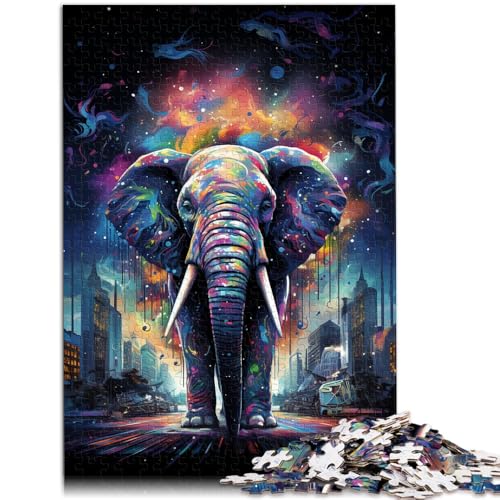 Puzzle für Erwachsene 1000 Teile Sternennachtszene mit Elefanten Heimdekoration Puzzle Heimkunstdekor für Kinder ab 14 Jahren 26x38cm von BBVNFLIR