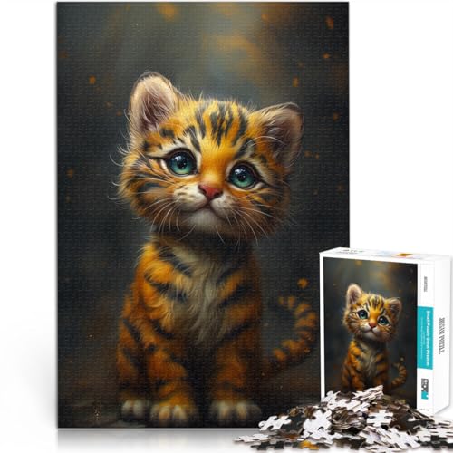 Puzzle für Erwachsene 1000 Teile Süßer Tiger Herausforderndes Spiel Puzzles Wanddekoration Einzigartige Geburtstags 50x75cm von BBVNFLIR