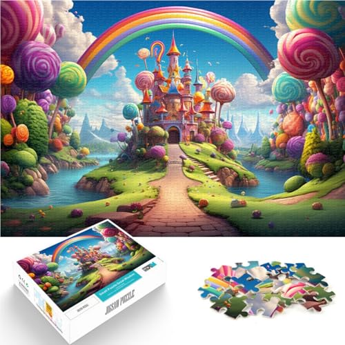 Puzzle für Erwachsene 1000 Teile Süßigkeitenschloss Heimdekoration Puzzle Geburtstagsgeschenk für Teenager ab 14 Jahren 50x75cm von BBVNFLIR