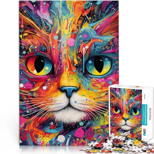 Puzzle für Erwachsene 1000 Teile Tier-/Katzen-Denkspiel mit vollständig ineinander greifenden zufällig geformten Teilen 26x38cm von BBVNFLIR