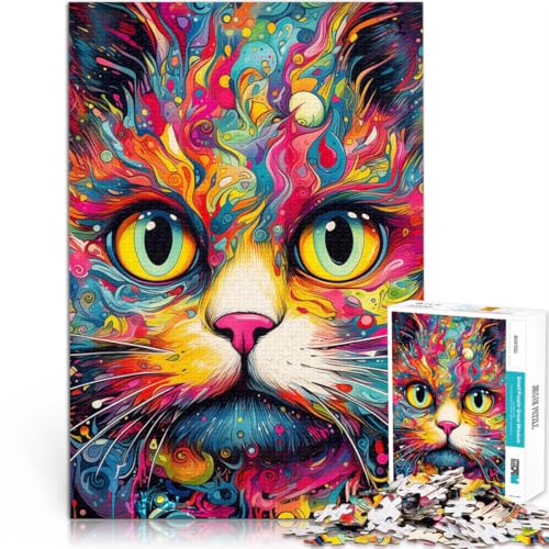 Puzzle für Erwachsene 1000 Teile Tier-/Katzen-Lernpuzzle Stressabbau für Teenager ab 14 Jahren 26x38cm von BBVNFLIR
