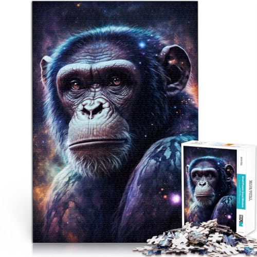 Puzzle für Erwachsene 1000 Teile Tier Galaxie AFFE pädagogisches Spielzeug zum Stressabbau Puzzle Analyse und Logik 26x38cm von BBVNFLIR