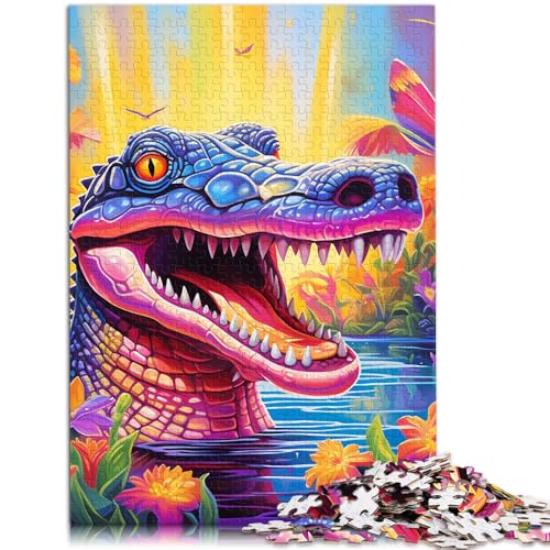 Puzzle für Erwachsene 1000 Teile Tier-Nilkrokodile Stressabbau-Lernspiel für Geburtstag Weihnachten 26x38cm von BBVNFLIR