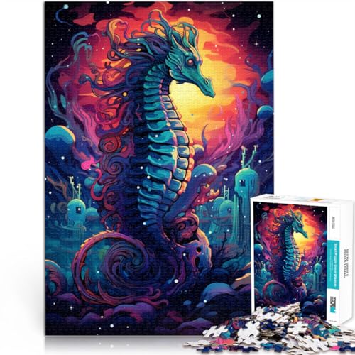 Puzzle für Erwachsene 1000 Teile Tier Seepferdchen Spiele Spielzeug Geschenk ganze Familie 26x38cm von BBVNFLIR