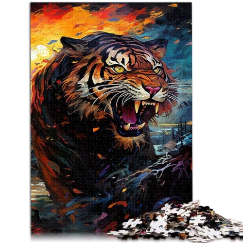 Puzzle für Erwachsene 1000 Teile Tier Tiger Hand Geschwindigkeitswettbewerb Lernspiel für Geburtstag Weihnachten 50x75cm von BBVNFLIR