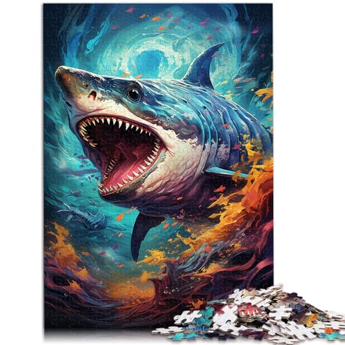 Puzzle für Erwachsene 1000 Teile Tierhai Lernspiele Heimdekoration Puzzle tolles Geschenk geeignet für Teenager ab 14 Jahren 26x38cm von BBVNFLIR