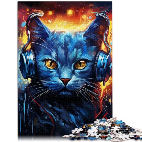 Puzzle für Erwachsene 1000 Teile Tierkatzen Lernspiele Heimdekoration Puzzle Stressabbau für Teenager ab 14 Jahren 26x38cm von BBVNFLIR