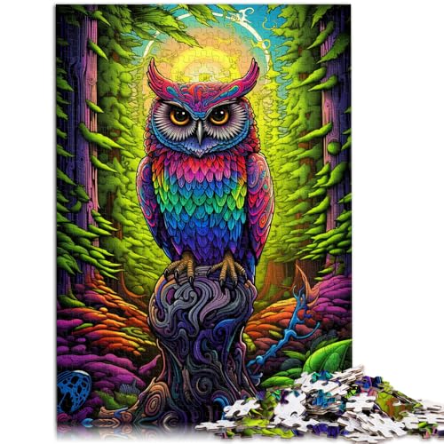 Puzzle für Erwachsene 1000 Teile Tierkunst Eule Präzisionsschnitt-Puzzle Lernspiel für Geburtstag Weihnachten 50x75cm von BBVNFLIR
