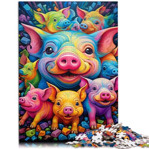 Puzzle für Erwachsene 1000 Teile Tierkunst Schweinespiel Spielzeug für die ganze Familie Geschenkangebot 50x75cm von BBVNFLIR