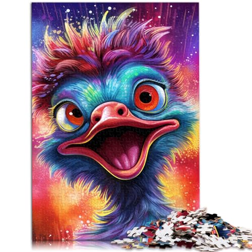 Puzzle für Erwachsene 1000 Teile Tierkunst Strauß pädagogische Herausforderung Lernspiel für Geburtstag Weihnachten 26x38cm von BBVNFLIR