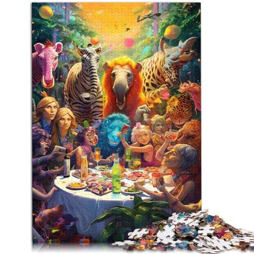 Puzzle für Erwachsene 1000 Teile Tierparty-Puzzle – anspruchsvolles Spiel tolles Geschenk für Teenager ab 14 Jahren 26x38cm von BBVNFLIR