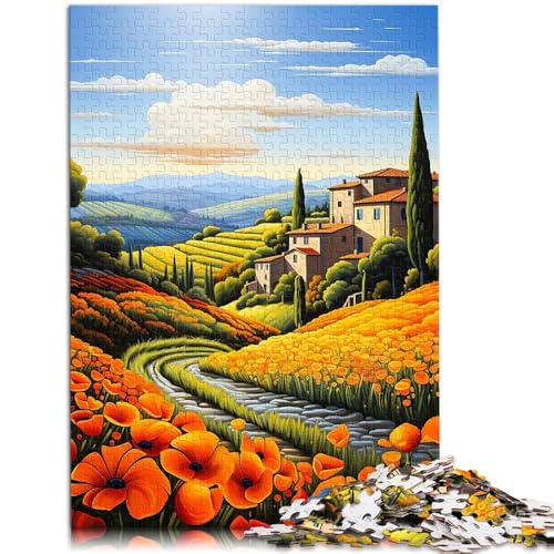 Puzzle für Erwachsene 1000 Teile Toskanische Felder Family Activity Jigsaw ganze Familie 26x38cm von BBVNFLIR