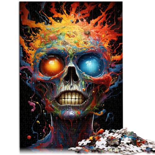 Puzzle für Erwachsene 1000 Teile Totenkopf-Malerei Quizspiel ganze Familie für Teenager ab 14 Jahren 26x38cm von BBVNFLIR