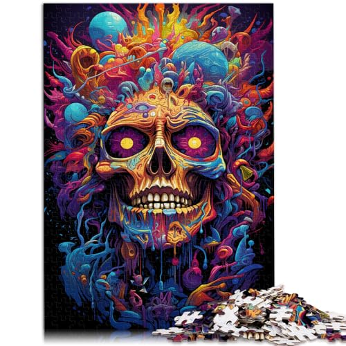 Puzzle für Erwachsene 1000 Teile Totenkopfgemälde Quizspiel Familienspiel Stressabbau schwierige Herausforderung für Teenager ab 14 Jahren 26x38cm von BBVNFLIR