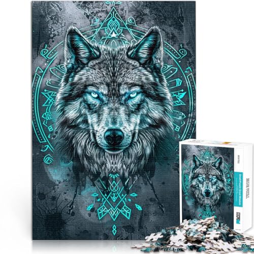 Puzzle für Erwachsene 1000 Teile Träume Wolf Heimdekoration Puzzle Spielzeug Familienspiel Stressabbau Schwierige Herausforderung 50x75cm von BBVNFLIR