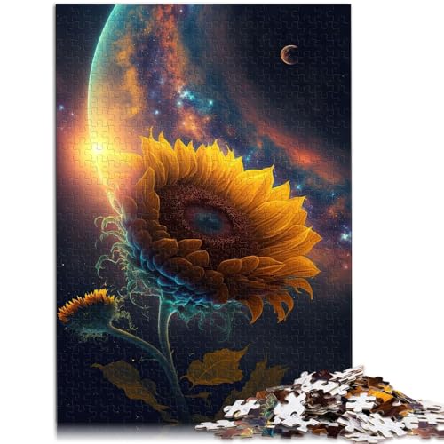 Puzzle für Erwachsene 1000 Teile Universum-Sonnenblumen-Quizspiel Lernspiel für Geburtstag Weihnachten für Teenager ab 14 Jahren 26x38cm von BBVNFLIR