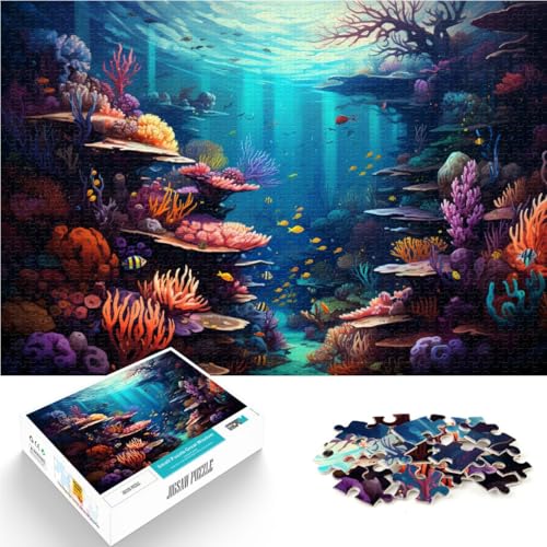 Puzzle für Erwachsene 1000 Teile Unterwasserwelt Lernspielzeug Familienspiele Kunstwerk Geschenk für Teenager ab 14 Jahren 26x38cm von BBVNFLIR