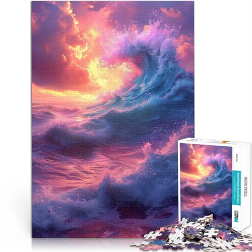 Puzzle für Erwachsene 1000 Teile Wellen-Quizspiel Trainieren Sie das Gehirn mit süchtig machenden Spielzeugen um Geduld zu fördern für Kinder ab 14 Jahren 26x38cm von BBVNFLIR