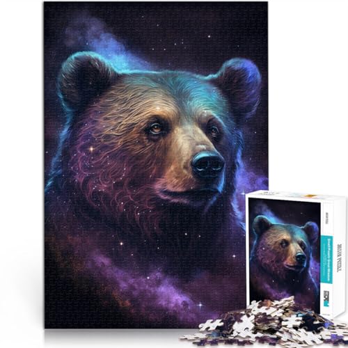 Puzzle für Erwachsene 1000 Teile Weltraum Galaxie Braunbär Spiel Spielzeug Geburtstagsgeschenk für Teenager ab 14 Jahren 26x38cm von BBVNFLIR