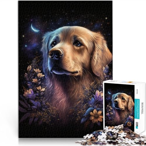 Puzzle für Erwachsene 1000 Teile Weltraum Golden Retriever Spiele Spielzeug Geschenk Familienspiel Stressabbau Schwierige Herausforderung 50x75cm von BBVNFLIR