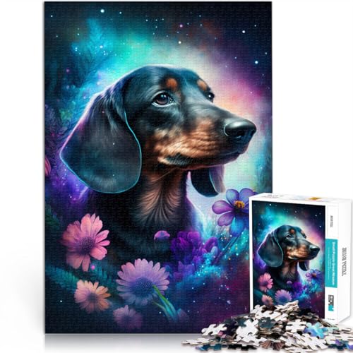 Puzzle für Erwachsene 1000 Teile Weltraumtier-Dackel Denksportaufgabe perfekte Dekoration für Teenager ab 14 Jahren 26x38cm von BBVNFLIR