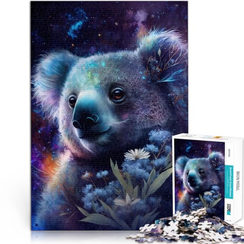 Puzzle für Erwachsene 1000 Teile Weltraumtier-Koala Spiele Spielzeug Geschenk mit passendem Poster und Quizblatt für Teenager ab 14 Jahren 26x38cm von BBVNFLIR