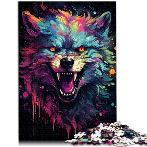 Puzzle für Erwachsene 1000 Teile Weltraumwolf Spielzeug Lernspiele Stressabbau tolles Geschenk geeignet für Teenager ab 14 Jahren 26x38cm von BBVNFLIR
