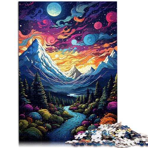 Puzzle für Erwachsene 1000 Teile Wildblumenfelder unter Bergen Familienaktivitäts-Puzzle EIN Kunstwerk geeignet für Kinder und Jugendliche ab 14 Jahren 26x38cm von BBVNFLIR