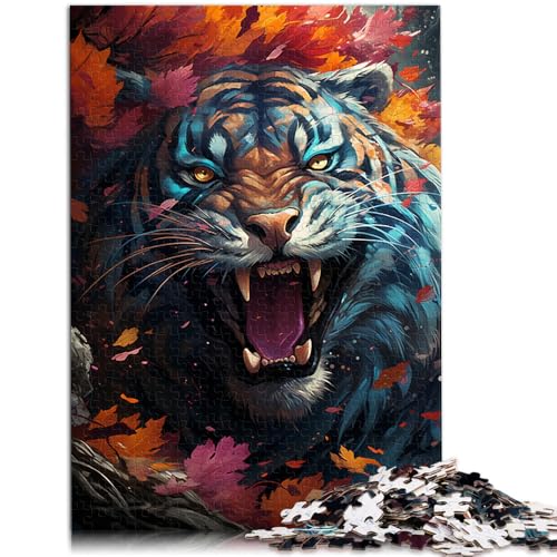 Puzzle für Erwachsene 1000 Teile Wilder Feuertiger Spielspielzeug Geburtstagsgeschenk für Teenager ab 14 Jahren 50x75cm von BBVNFLIR