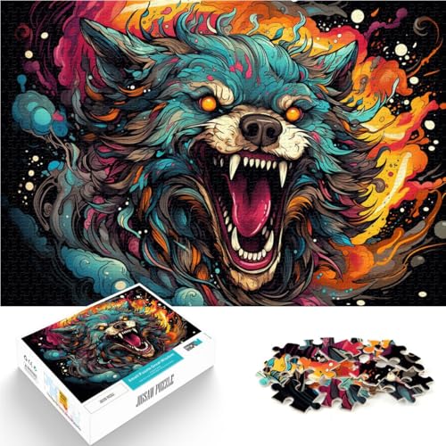 Puzzle für Erwachsene 1000 Teile Wolf Lernpuzzle Herausforderung der Gehirnintelligenz süchtig machendes Spielzeug 26x38cm von BBVNFLIR