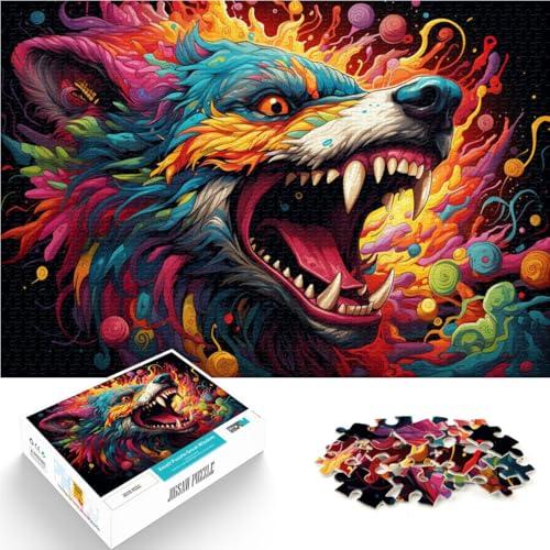 Puzzle für Erwachsene 1000 Teile Wolfsspiel Spielzeug Wanddekoration Einzigartige Geburtstags 26x38cm von BBVNFLIR