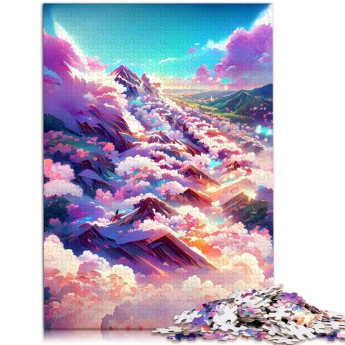 Puzzle für Erwachsene 1000 Teile Wolkenberg-Quizspiel Lernspiel für Geburtstag Weihnachten Geeignet für Jugendliche ab 14 Jahren 26x38cm von BBVNFLIR