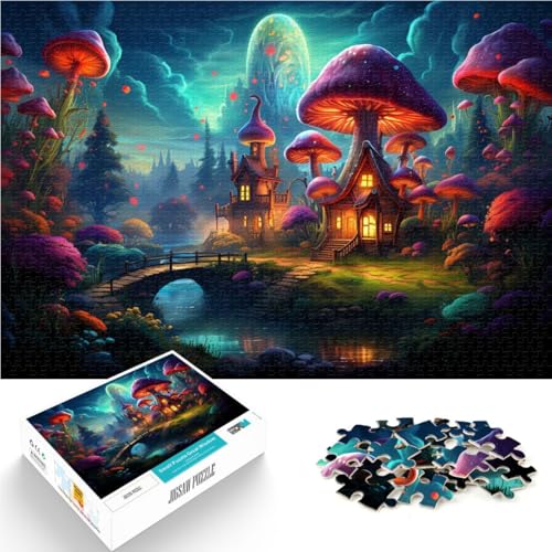 Puzzle für Erwachsene 1000 Teile Zauberpilz-Spielzeug Denkspiel mit vollständig ineinander greifenden zufällig geformten Teilen 26x38cm von BBVNFLIR
